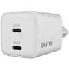 Φορτιστής Canyon CU45CC GaN 45 W 2xPD, λευκό (CNS-CUW45CC)
