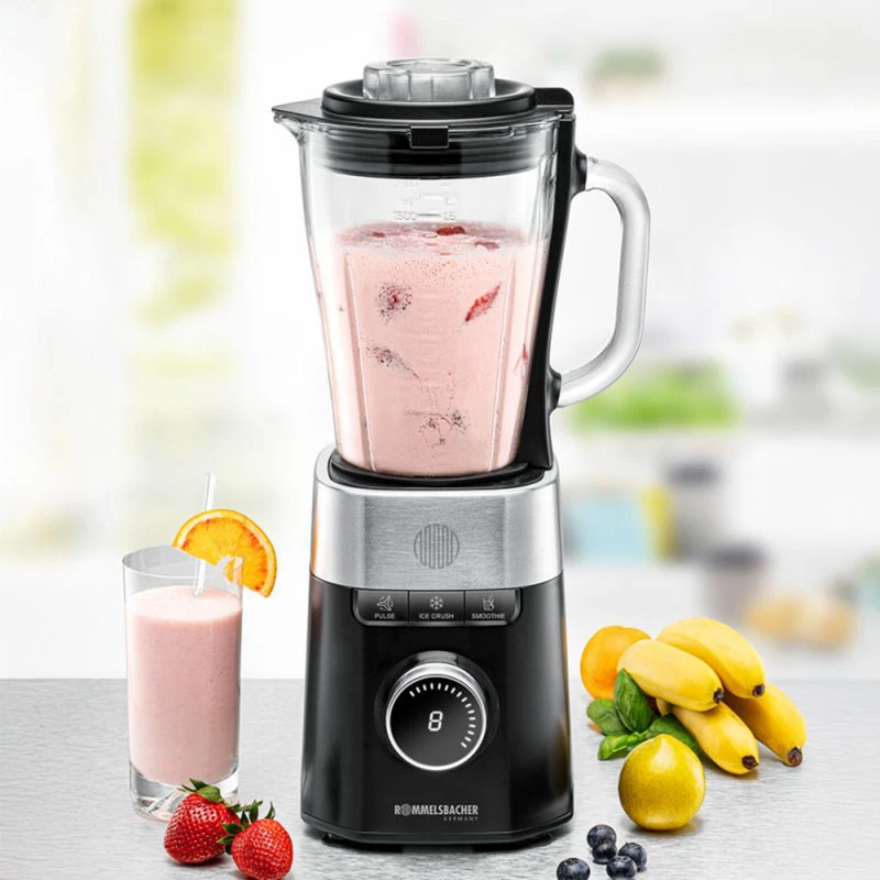 Μίξερ βάσης Rommelsbacher MX 1260 — 1200 W, 1,5 L, μαύρο/ανοξείδωτο ατσάλι