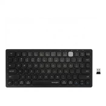 Kensington K75502DE Multi-Device Dual Wireless συμπαγές πληκτρολόγιο, 2,4 GHz + Bluetooth, διάταξη DE, μαύρο