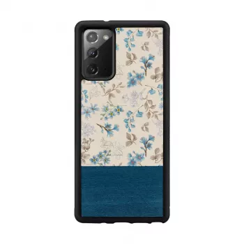 Θήκη κινητού Man and Wood Galaxy Note 20 — μπλε λουλούδι σε μαύρο