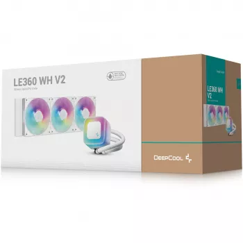Υδρόψυξη All-in-One DeepCool LE360 WH V2 12 cm Λευκό — ψυγείο 360 mm, 3x120 mm ανεμιστήρες, υποστήριξη LGA 1851