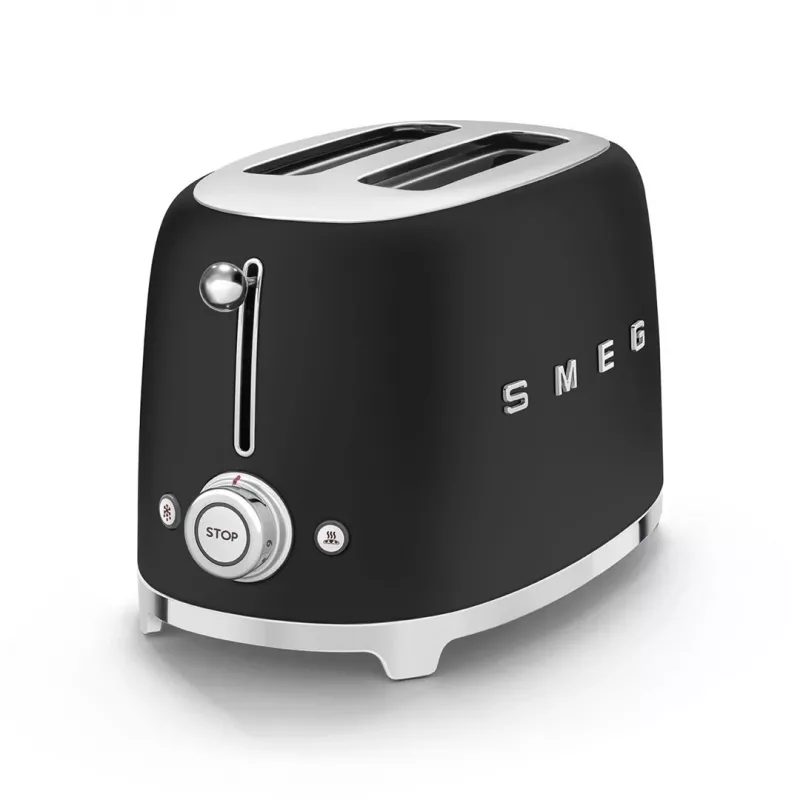 Τοστιέρα Smeg 50's Style TSF01BLMEU 2 φέτες μαύρο ανοξείδωτο ατσάλι