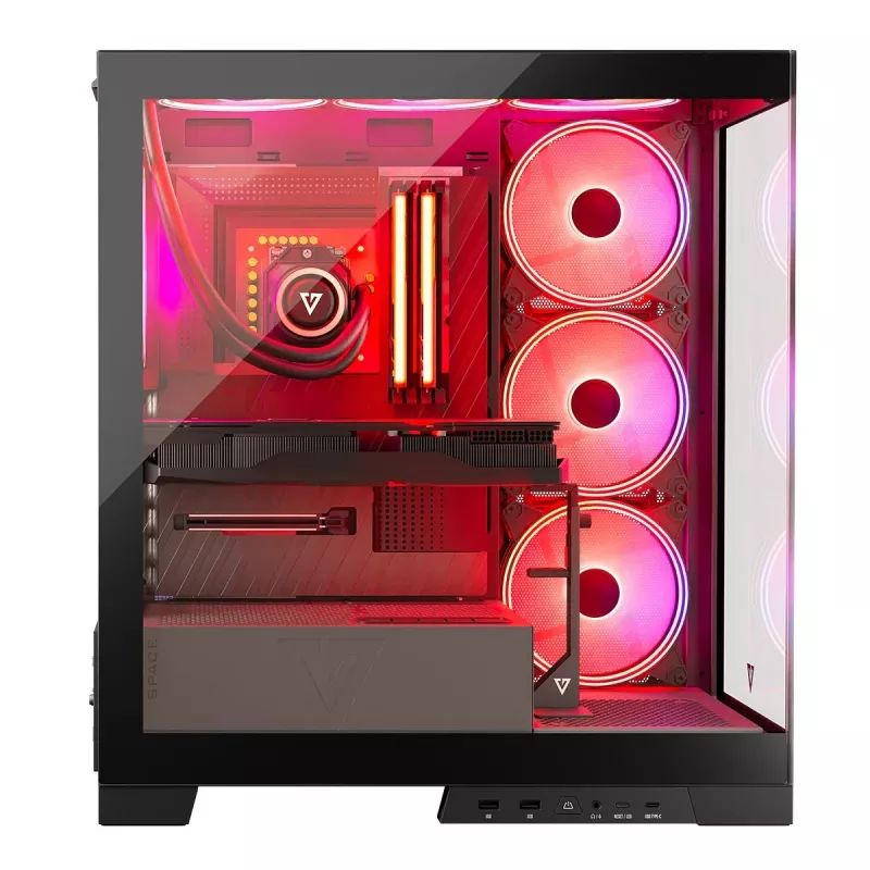 Κουτί PC MODECOM Volcano SPACE APEX ARGB Midi Tower, Γυαλί Tempered, USB-C, Υποστηρίζει ATX/microATX/Mini-ITX, GPU έως 430 mm, Ψύκτρα CPU έως 180 mm