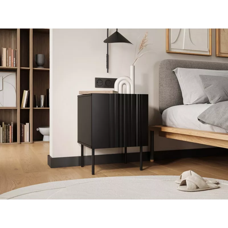 Σετ κομοδίνων 2 τεμ. Cama Meble ISLA 44,5×40×59 cm μαύρο ματ MDF/μοριοσανίδα
