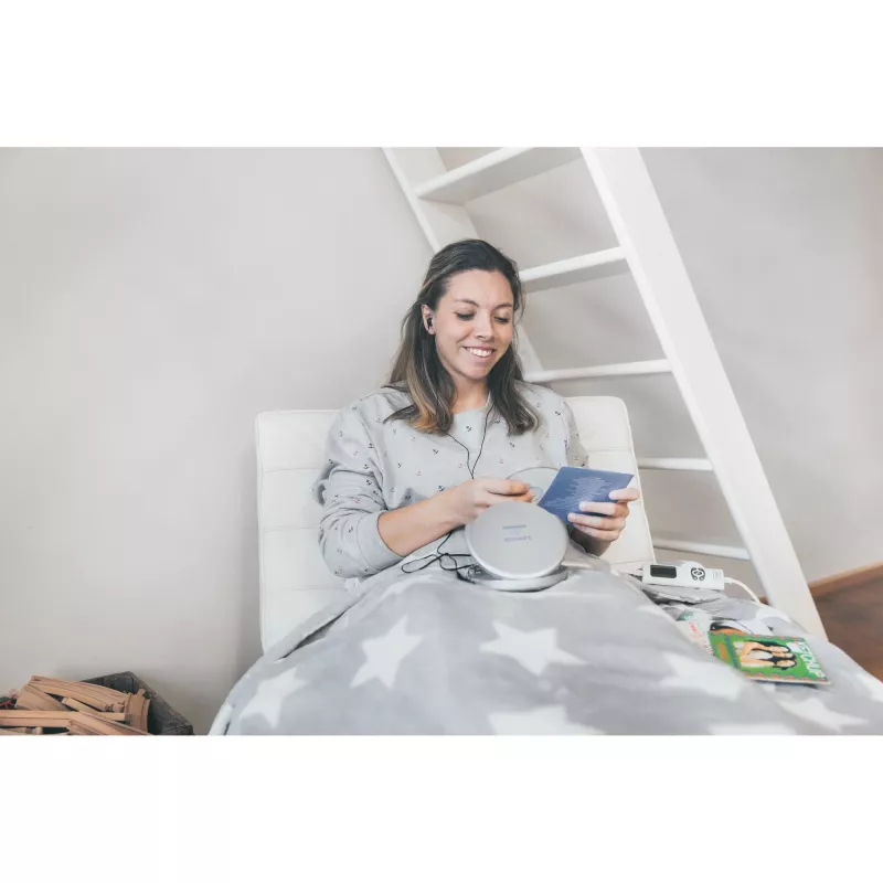 Lenco CD-201SI Φορητό CD player με λειτουργία audiobook και φόρτισης, ασημί