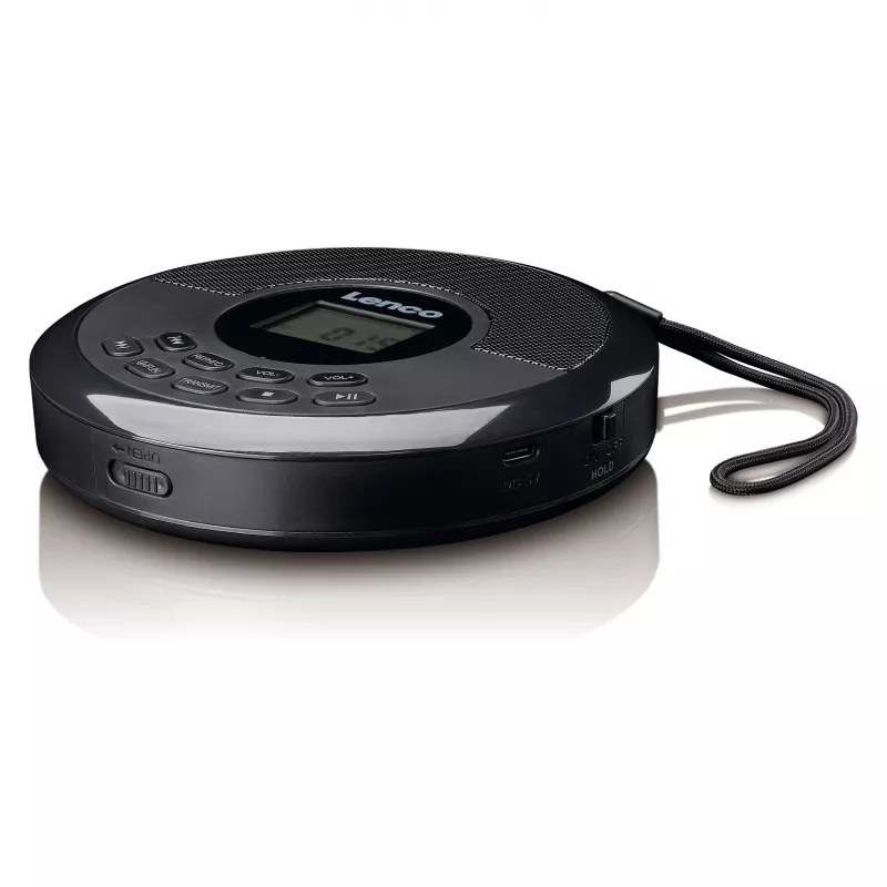 Φορητό CD player Lenco CD-340BK — μαύρο, φορητός σχεδιασμός