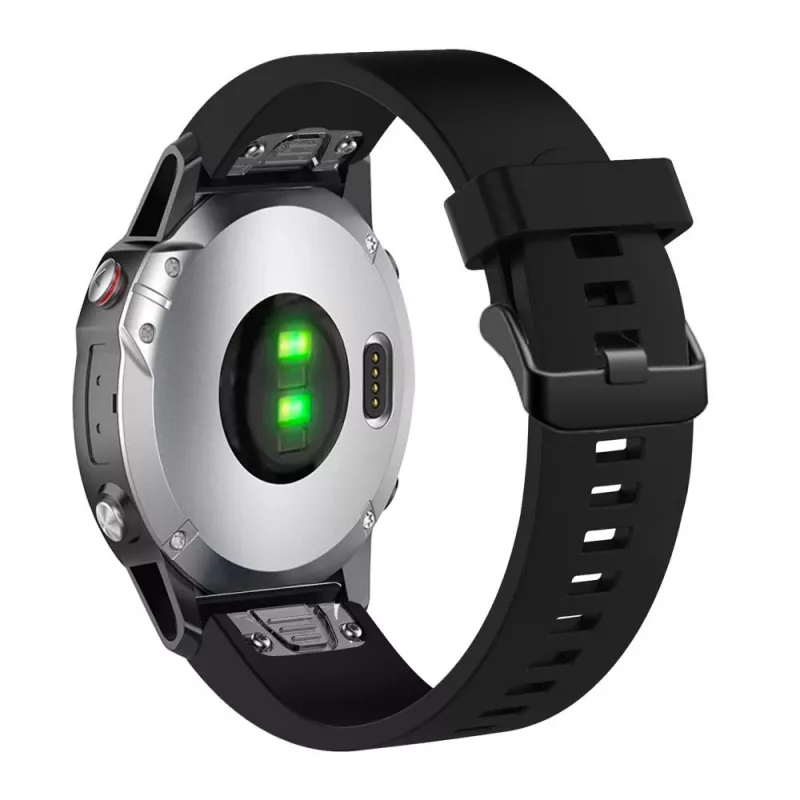 Βραχιόλι σιλικόνης FIXED για Garmin QuickFit 20 mm, μαύρο