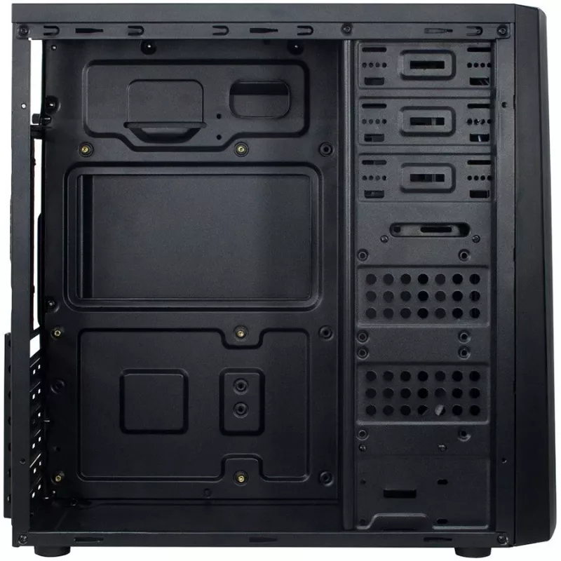 Κουτί INTER-TECH B-42 Black Midi Tower, ATX, 2xUSB2.0, Blue LED strip, προαιρετικό τροφοδοτικό