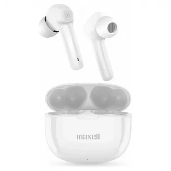 Maxell Dynamic+ ασύρματα ακουστικά με θήκη φόρτισης Bluetooth λευκό