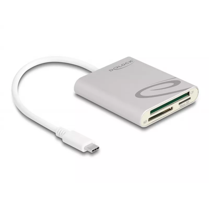 Αναγνώστης καρτών DeLOCK 91005 USB 3.2 Gen 1 Type-C Γκρι CF MMC MicroSD