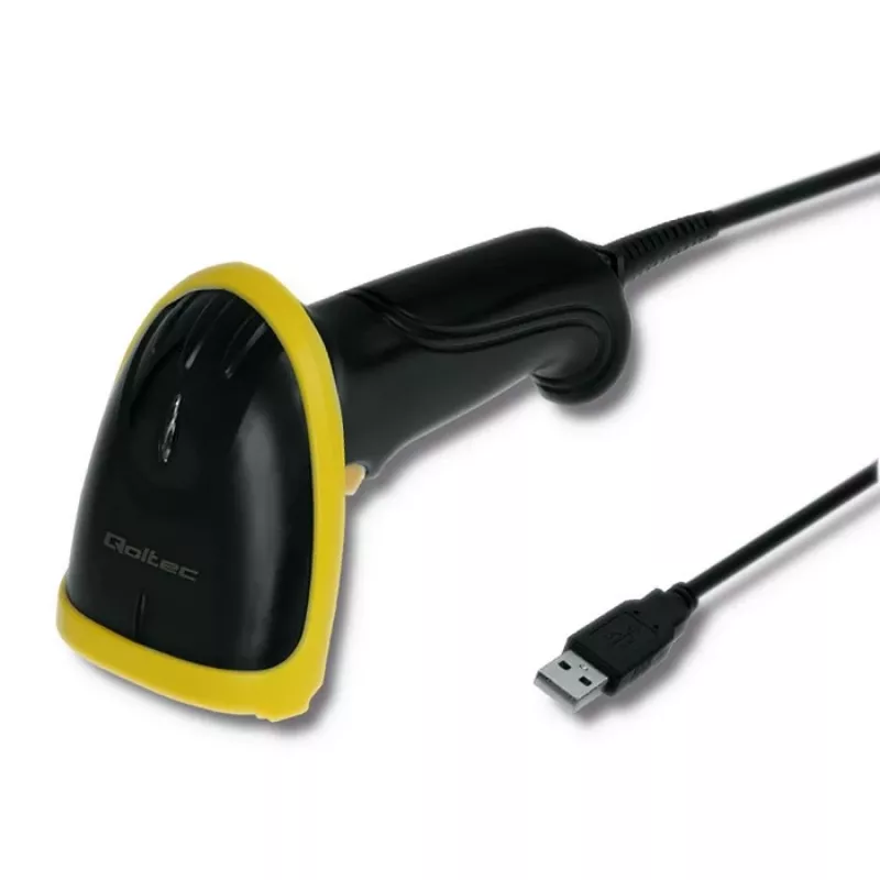 Qoltec 50867 αναγνώστης γραμμωτού κώδικα λέιζερ 1D/2D, USB, μαύρος