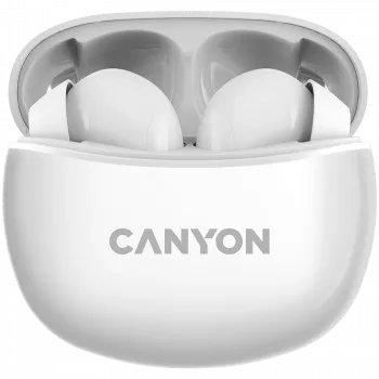 Canyon TWS-5 Ακουστικά Bluetooth, με μικρόφωνο, BT V5.3 JL 6983D4, Απόκριση συχνότητας: 20Hz-20kHz, Μπαταρία ακουστικών 40mAh*2 + Θήκη φόρτισης 500mAh, Type-C