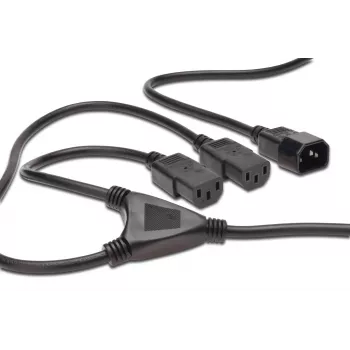 Digitus ASSMANN - Διανομέας ισχύος (250 V AC) - IEC 320 EN 60320 C14 - IEC 320 EN 60320 C13 - 1.7 m - χυτό - μαύρο (AK-440400-017-S)