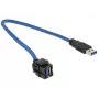 Καλώδιο USB DeLOCK 86375 USB 3.2 Gen 1 0,5 m USB-A Μπλε