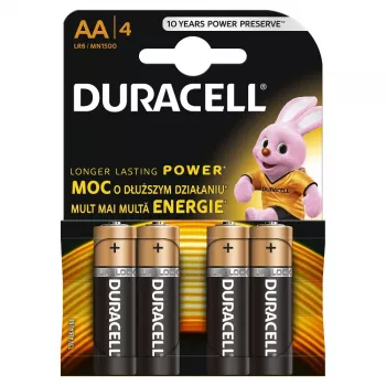 Duracell Plus AA/LR6 αλκαλικές μπαταρίες, συσκευασία 4 τεμ.