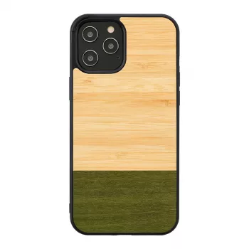 Προστατευτική θήκη Man and Wood για iPhone 12 / 12 Pro — δάσος μπαμπού μαύρο