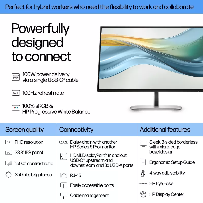 HP Series 5 Pro 23.8 inch FHD USB-C οθόνη - 524pu