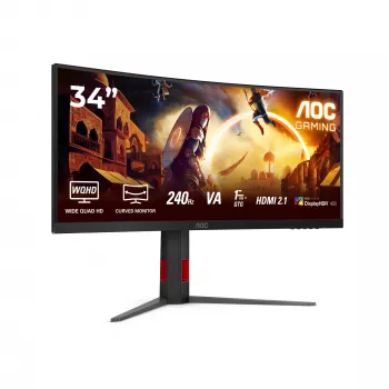 AOC G4 CU34G4Z Οθόνη υπολογιστή 86,4 cm (34 inch) 3440 x 1440 Pixel Wide Quad HD LED μαύρο, κόκκινο
