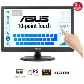 ASUS Touch VT169HE Οθόνη υπολογιστή 39,6 cm (15,6 inch) 1920 x 1080 Pixel Full HD LED οθόνη αφής επιτραπέζια τοποθέτηση μαύρο