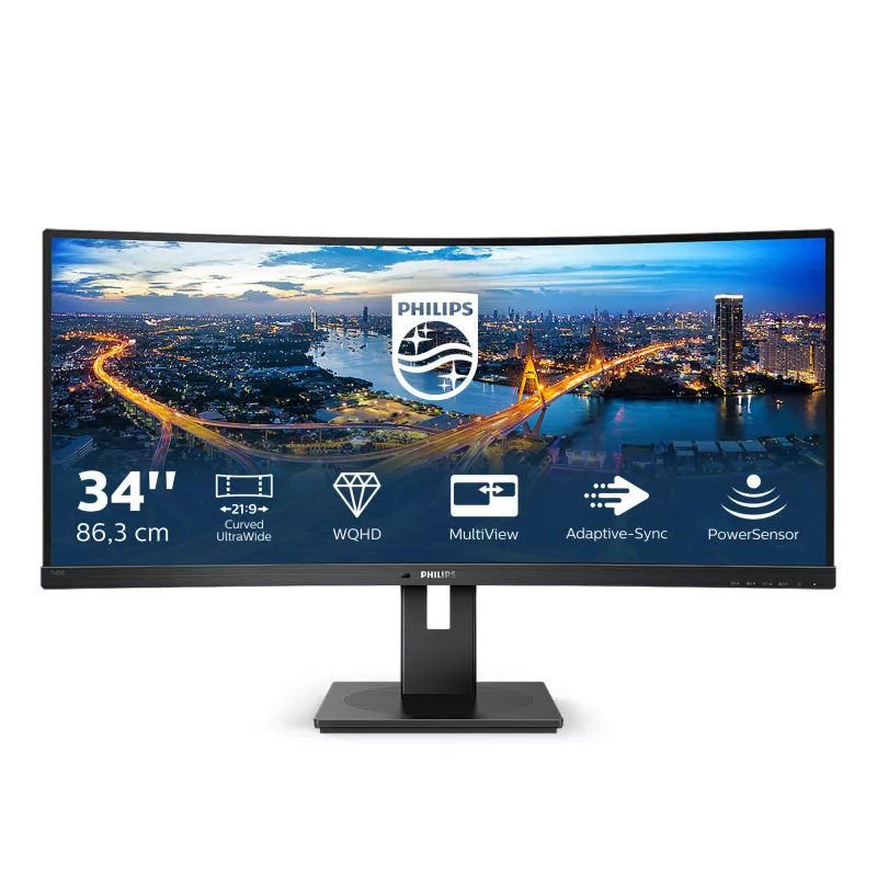 Philips B Line 345B1C/00 Οθόνη υπολογιστή 86,4 cm (34 inch) 3440 x 1440 Pixel Quad HD LCD Μαύρο