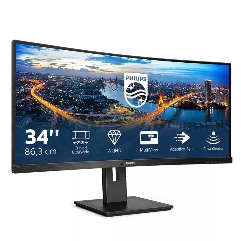 Philips B Line 345B1C/00 Οθόνη υπολογιστή 86,4 cm (34 inch) 3440 x 1440 Pixel Quad HD LCD Μαύρο