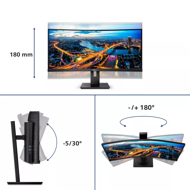 Philips B Line 345B1C/00 Οθόνη υπολογιστή 86,4 cm (34 inch) 3440 x 1440 Pixel Quad HD LCD Μαύρο