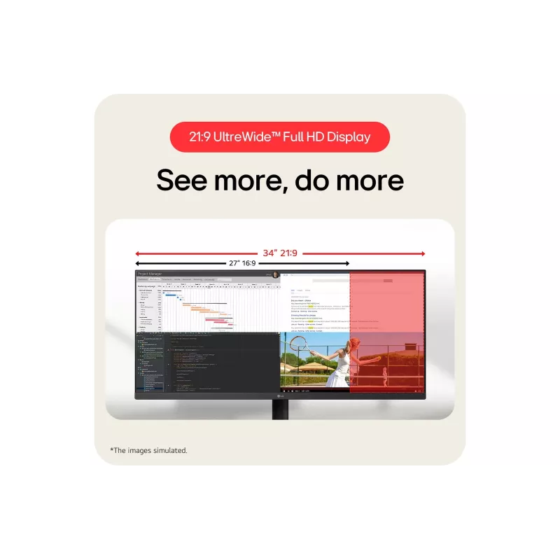 LG 34U511A-B Οθόνη υπολογιστή 86,4 cm (34 ίντσες) 2560 x 1080 Pixel WFHD LED Μαύρο
