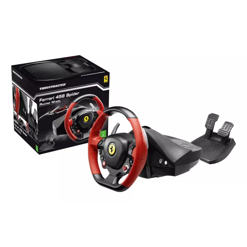 Thrustmaster Ferrari 458 Spider Μαύρο, Κόκκινο USB Τιμόνι + Πεντάλ Xbox One