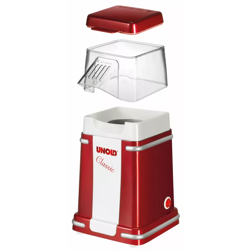 Unold Classic μηχανή ποπ κορν κόκκινο, ασημί, λευκό 900 W