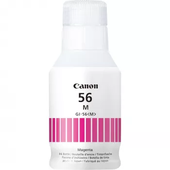 Canon GI-56M μελανοδοχείο, magenta. Τύπος: γνήσιο, χρώματα εκτύπωσης: magenta, συμβατότητα μάρκας: Canon. Ποσότητα ανά συσκευασία: 1 τεμ.