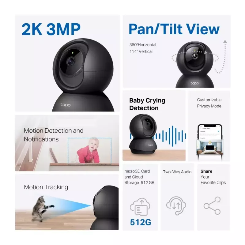 TP-Link Tapo Pan/Tilt Home Security Wi-Fi κάμερα