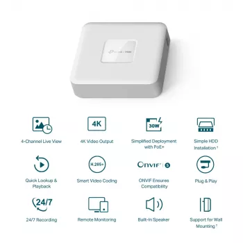 TP-Link VIGI βίντεο εγγραφής δικτύου 4 καναλιών PoE+