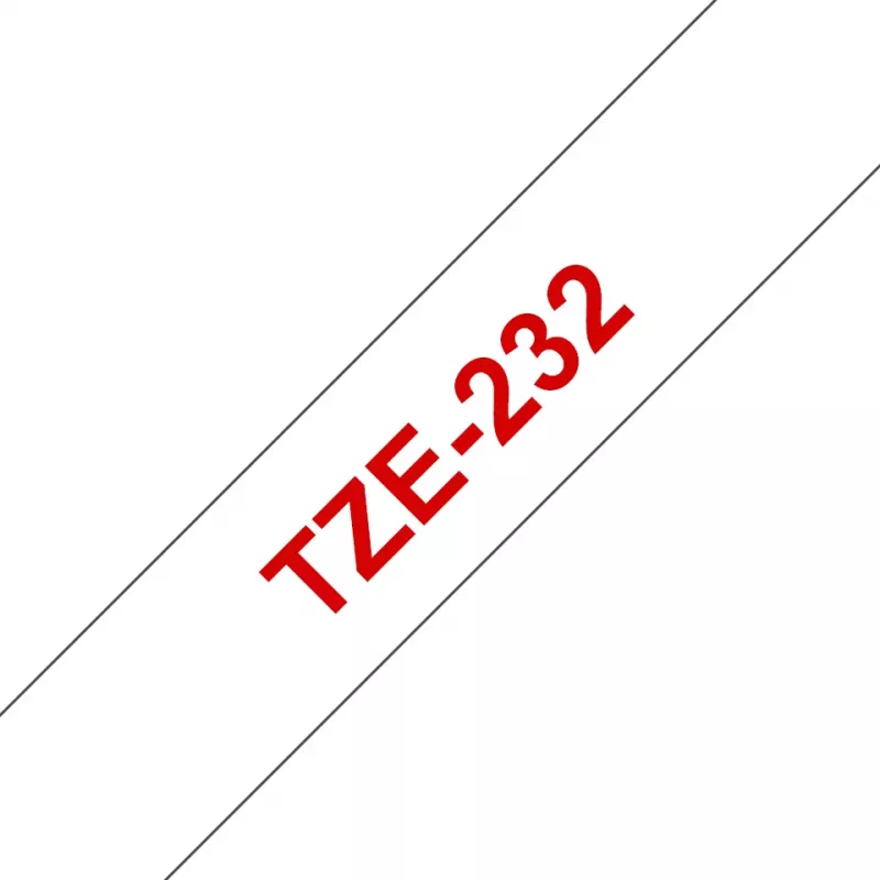 Ταινία ετικετών Brother TZE-232 κόκκινο σε λευκό