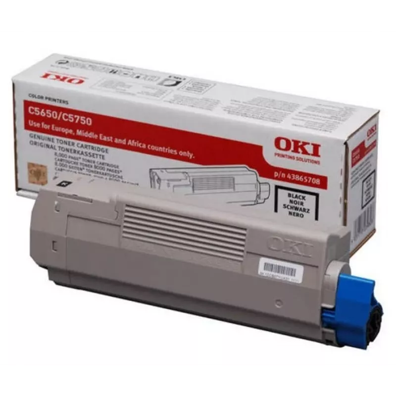 OKI 43865708 κασέτα τόνερ για C5650 / C5750, 8000 σελίδες, μαύρη