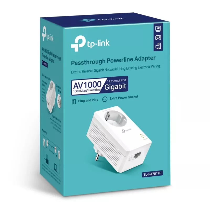 TP-Link TL-PA7017P PowerLine adapter δικτύου 1000 Mbit/s Ethernet LAN λευκό 1 τεμ.