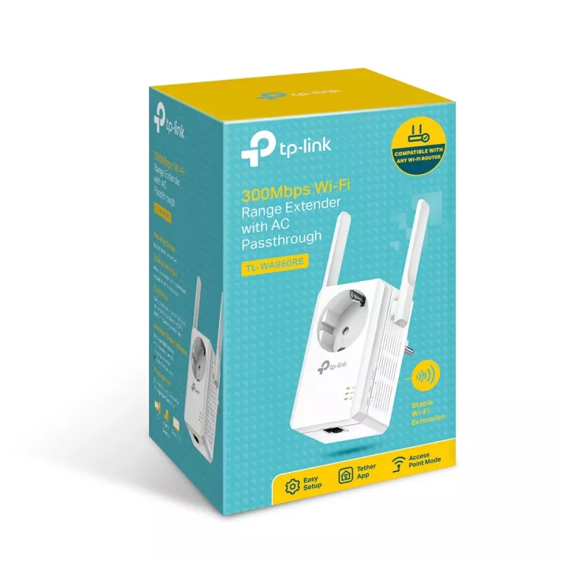 TP-Link TL-WA860RE PowerLine Δικτυακός adapter 300 Mbit/s Ethernet LAN Wi-Fi Λευκό 1 τεμ.