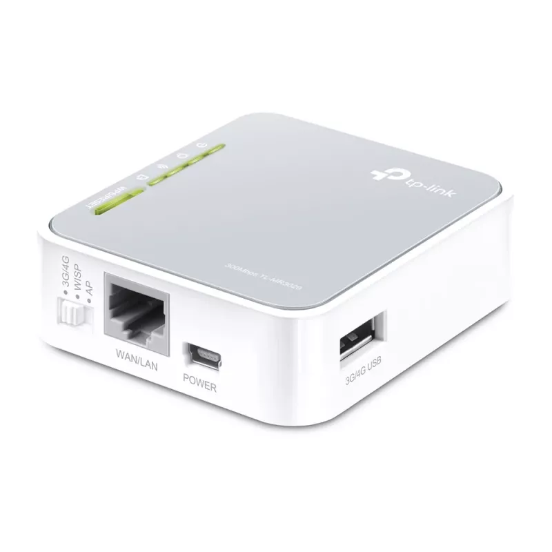TP-Link TL-MR3020 WLAN Router Fast Ethernet Single-Band (2,4 GHz) 4G Ασημί, Λευκό