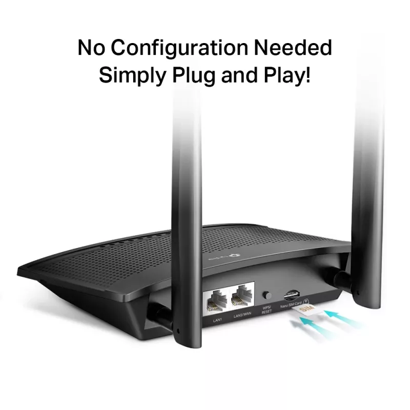 TP-Link TL-MR100 WLAN Router Fast Ethernet Single-Band (2,4 GHz) 4G Μαύρο