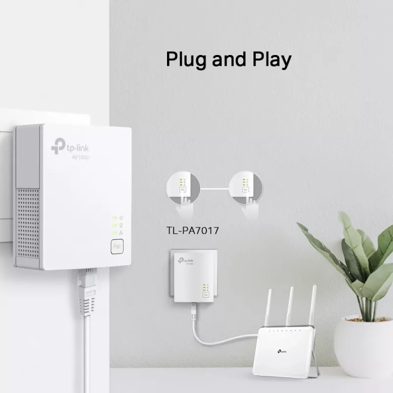 TP-Link TL-PA7017 KIT PowerLine προσαρμογείς δικτύου 1000 Mbit/s Ethernet LAN λευκό 2 τεμ.