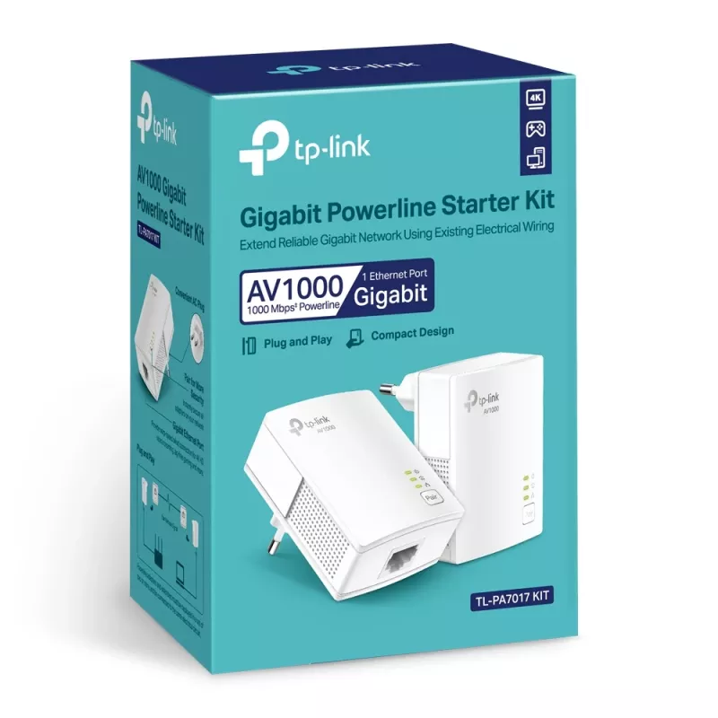 TP-Link TL-PA7017 KIT PowerLine προσαρμογείς δικτύου 1000 Mbit/s Ethernet LAN λευκό 2 τεμ.