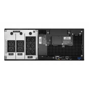APC Smart-UPS On-Line SRT6KRMXLI - 6kW/VA, 6x C13 + 4x C19 + σταθερή καλωδίωση 1-φασική έξοδος, τοποθέτηση σε rack, ενσωματωμένο NMC