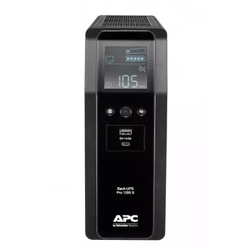 APC Back-UPS Pro, 1200VA/720W, Tower, 230V, 8x IEC C13 υποδοχές, ημιτονοειδής κυματομορφή, AVR, θύρες USB Type A + C, LCD, μπαταρία αντικαθιστώμενη από τον χρήστη