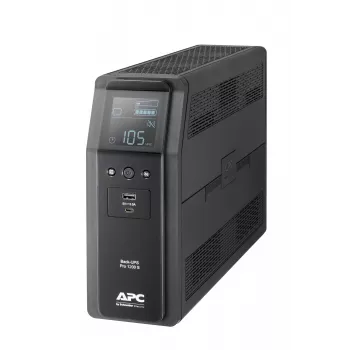 APC Back-UPS Pro, 1200VA/720W, Tower, 230V, 8x IEC C13 υποδοχές, ημιτονοειδής κυματομορφή, AVR, θύρες USB Type A + C, LCD, μπαταρία αντικαθιστώμενη από τον χρήστη