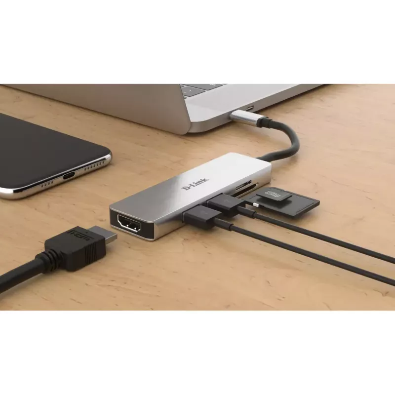 D-Link 5-in-1 USB-C Hub με HDMI και αναγνώστη καρτών SD/microSD