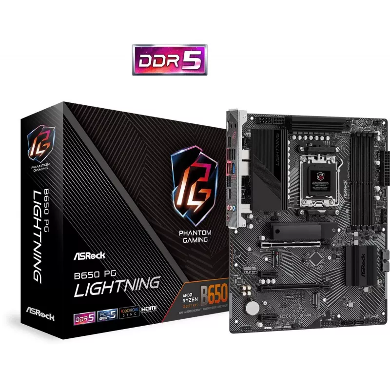 ASRock Μητρική B650 PG Lightning AM5 AMD B650 USB 3.2 SATA 3 7.1ch HD Audio ATX