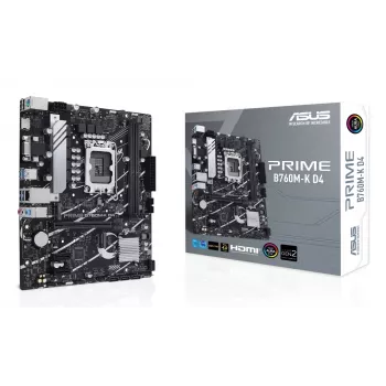Μητρική ASUS PRIME B760M-K D4 — Intel B760, LGA 1700, Micro ATX, 2x DDR4 DIMM, 64 GB, M.2, SATA III, 2.5Gb Ethernet