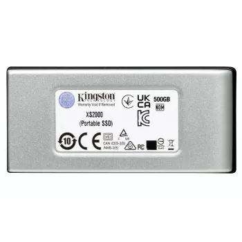 Kingston Technology 1000G Φορητός SSD XS2000, 1 TB, USB Type-C, 3.2 Gen 2 (3.1 Gen 2), 2000 MB/s, Μαύρο, Ασημί