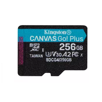 Kingston Technology 256GB microSDXC Canvas Go Plus Gen4 200MB/s A2 U3 V30 Κάρτα + αντάπτορας