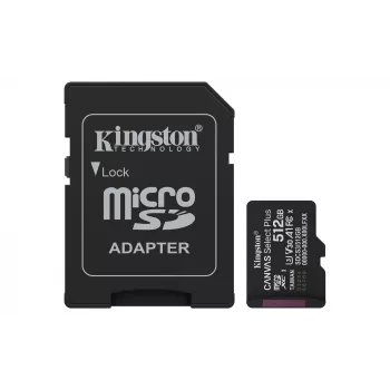 Kingston Technology 512 GB microSDXC Canvas Select Plus Gen3 150 MB/s A1 Κάρτα + αντάπτορας