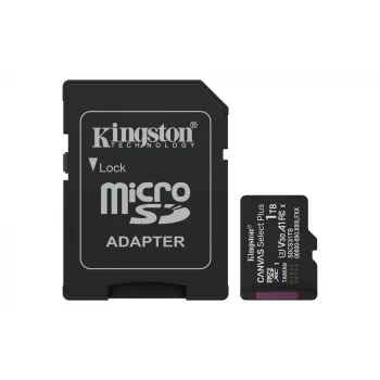 Kingston Technology 1TB microSDXC Canvas Select Plus Gen3 150MB/s A1 Κάρτα + αντάπτορας